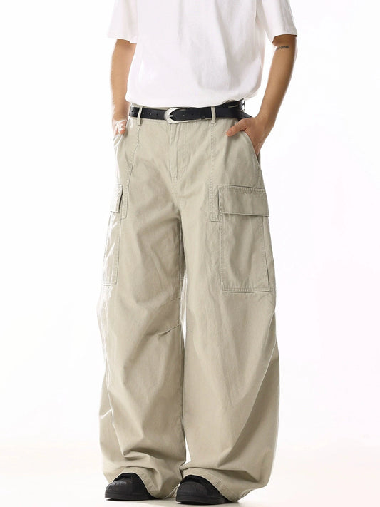RT No. 19817 CREAM CARGO STRAIGHT PANTS