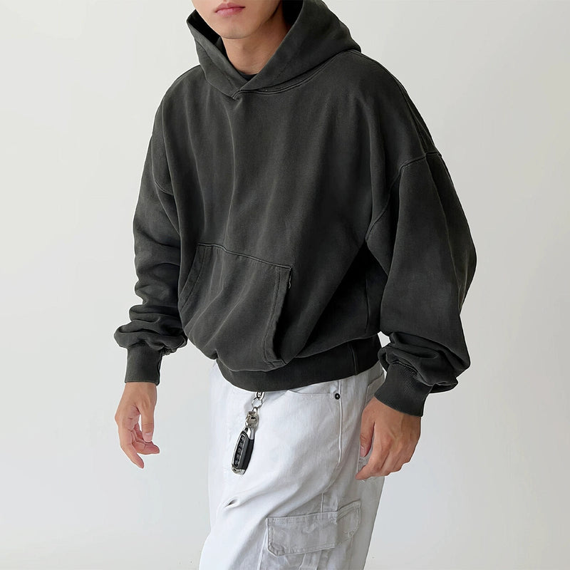 Crop top pullover hoodie