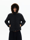 RT No. 50410 FUR HOOD RIBBED PUFFER JACKET