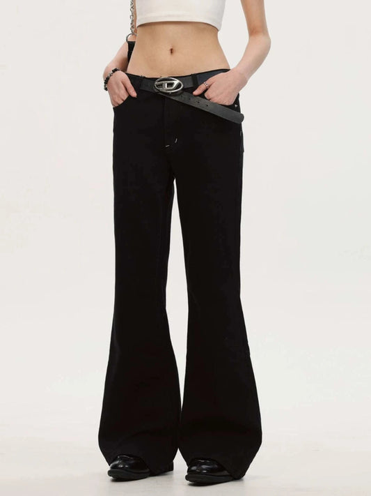 RTK (W) No. 542 BLACK SLIM FLARED PANTS