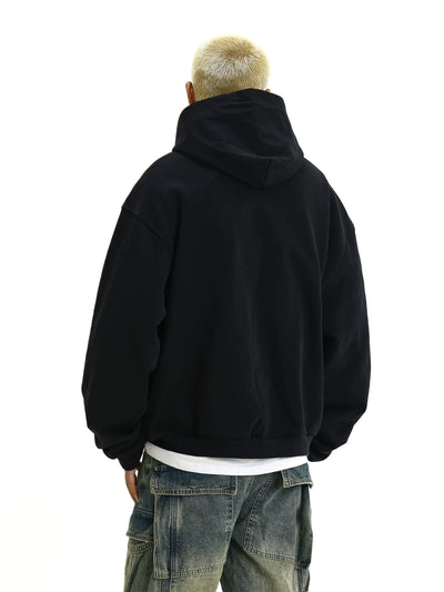 RT No. 11952 BLACK CURVE ZIP-UP HOODIE