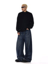 RT No. 12540 NAVY BLUE DENIM STRAIGHT JEANS