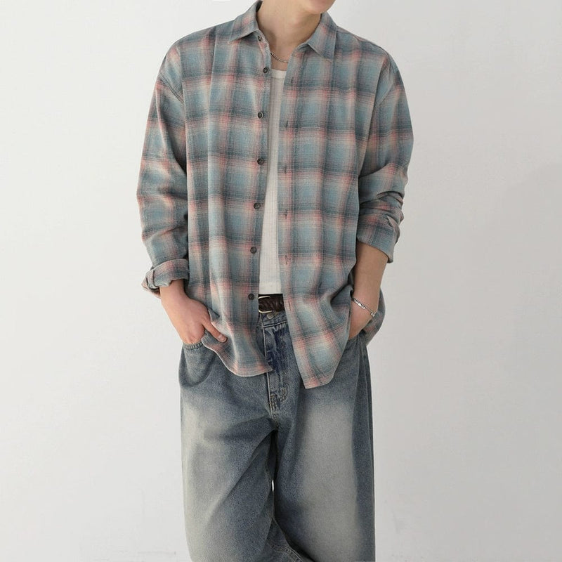 RT No. 11161 PLAID BUTTON-UP SHIRT