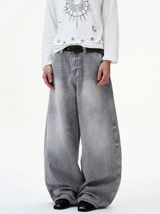 RT No. 32815 WASHED BAGGY SCIMITAR DENIM JEANS