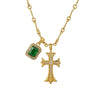 CROSS SQUARE GEM DIAMOND NECKLACE