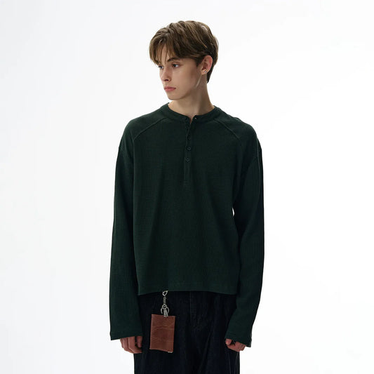 RT No. 42009 HENLEY COLLAR WAFFLE ONGSLEEVE