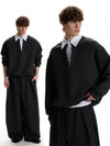 RT No. 59059 TWO-PIECE V-NECK POLO SWEATER & SILHOUETTE SWEATPANTS