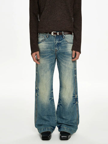 RT No. 50006 WASHED DENIM STRAIGHT JEANS