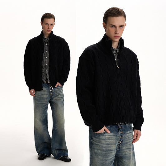 RT No. 58019 KNITWEAR TWIST COLLAR SWEATER