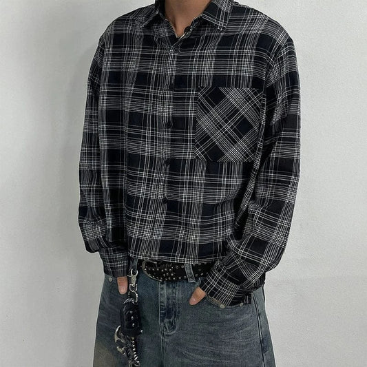 RT No. 40007 PLAID CROP SHIRT