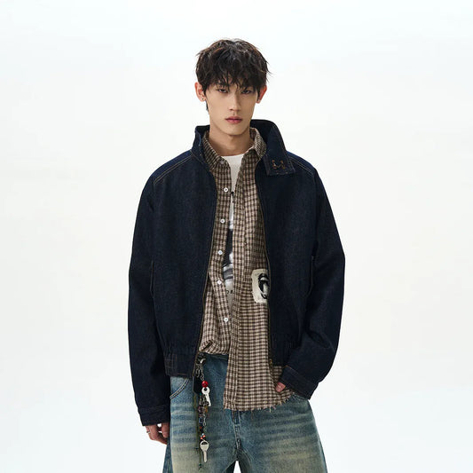 RT No. 42016 DENIM STAND COLLAR JACKET