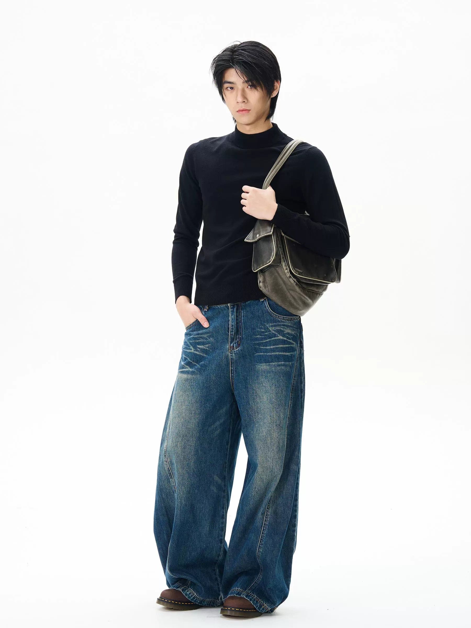 RT No. 12136 WASHED BAGGY JEANS – REALTAKAI RT No. 12136 WASHED BAGGY JEANS – REALTAKAI