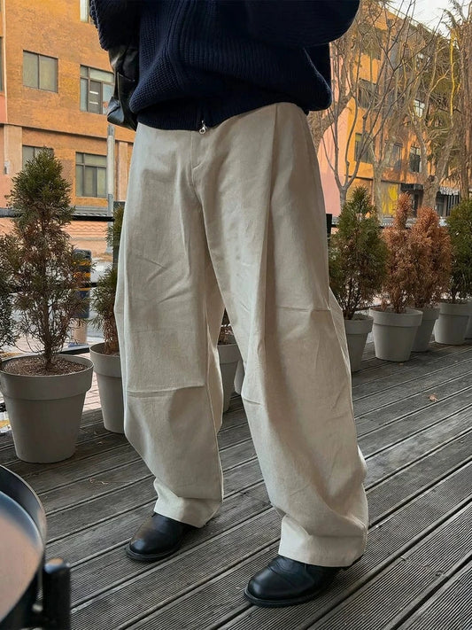 RT No. 32205 PLEATED FOLDED CASUAL STRAIGHT PANTS