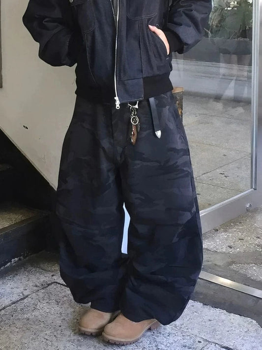 RT No. 31077 BLACK WIDE STRAIGHT PANTS