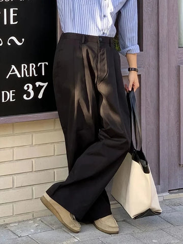 RT No. 32070 PLEATED WIDE STRAIGHT PANTS