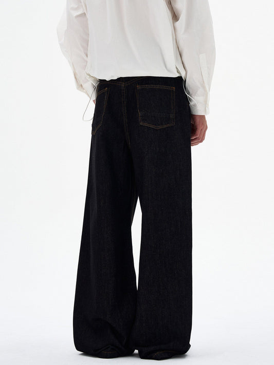 RT No. 55106 PLEATED STRAIGHT DENIM JEANS