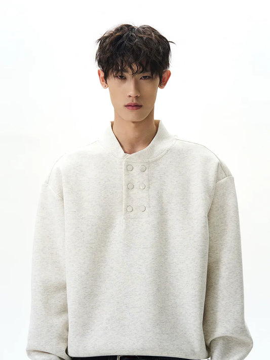 RT No. 45022 DOUBLE HENLEY COLLAR SWEATER
