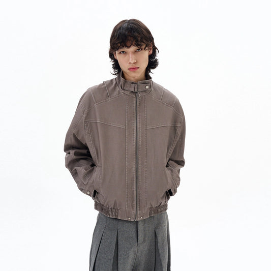 RT No. 29033 RECONSTRUCTED COLLAR LEATHER JACKET