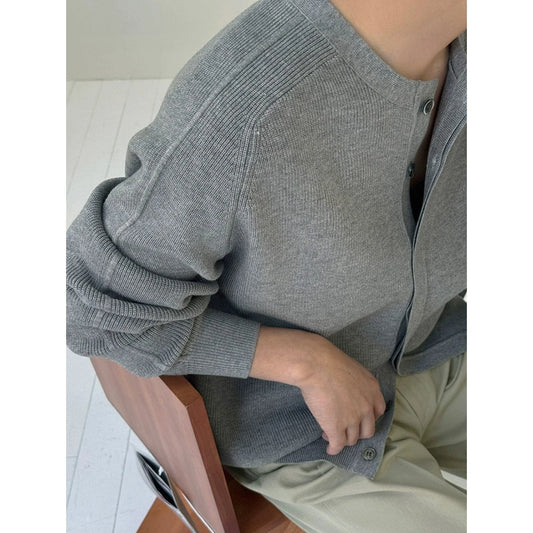 RT No. 32037 GRAY KNIT CARDIGAN SWEATER