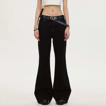 RTK (W) No. 542 BLACK SLIM FLARED PANTS