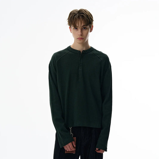 RT No. 42009 HENLEY COLLAR WAFFLE ONGSLEEVE