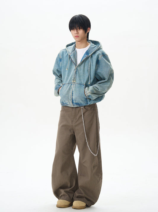 RT No. 12416 DENIM ZIP UP HOODED JACKET