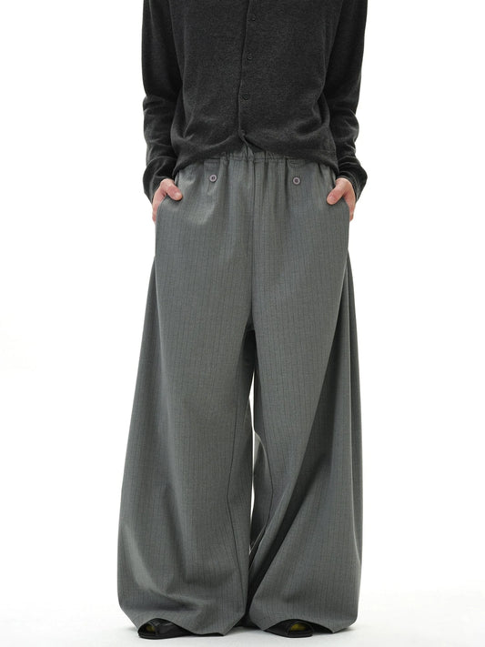 RT No. 32802 PLEATED STRIPED BAGGY STRAIGHT PANTS