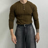 RT No. 11820 VERTICAL KNIT HENRY COLLAR LONGSLEEVE