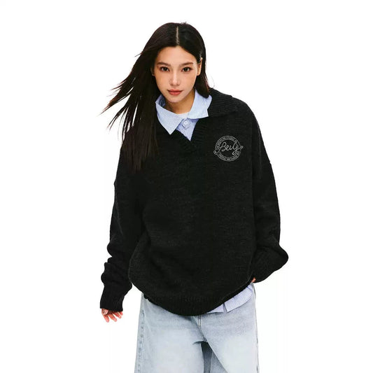 RTK (W) No. 514 COLLEGE V-NECK POLO SWEATER