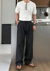 RT No. 11733 FOLDED PLEATED STRAIGHT SUIT PANTS