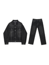 RT No. 11429 BLACK DENIM JK & BOTTOM JEANS