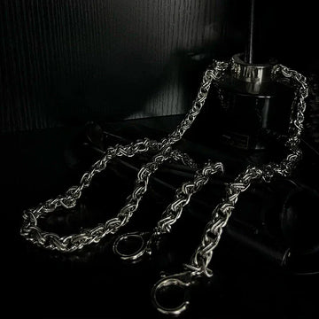 FUKUSU SILVER DOUBLE LAYER WALLET CHAIN