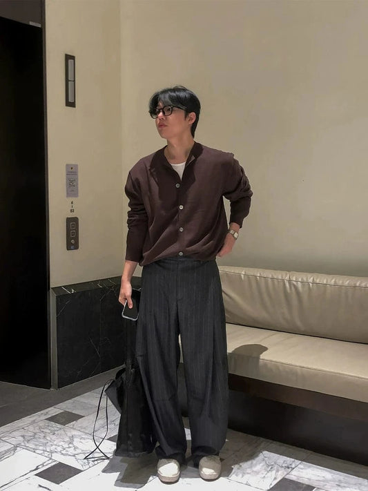 RT No. 29503 PLEATED STRIPED BAGGY PANTS