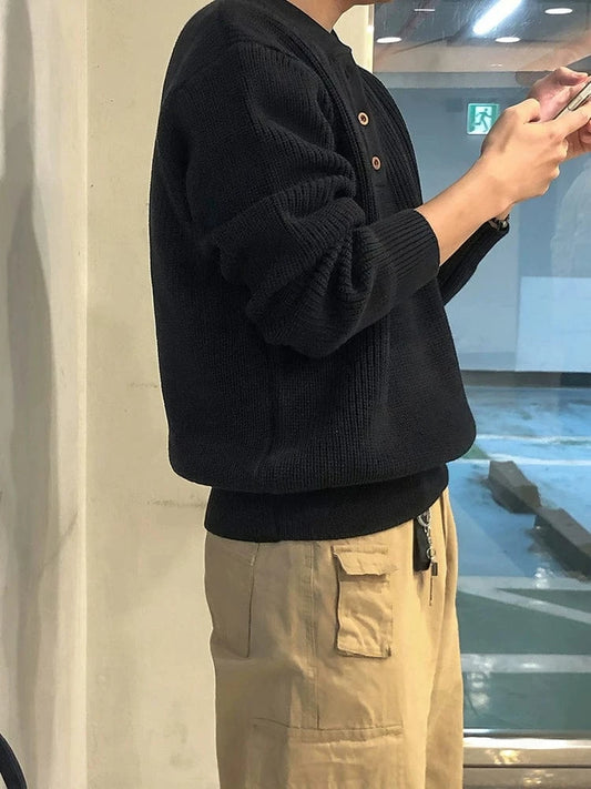 RT No. 32072 KNITWEAR HENLEY COLLAR SWEATER