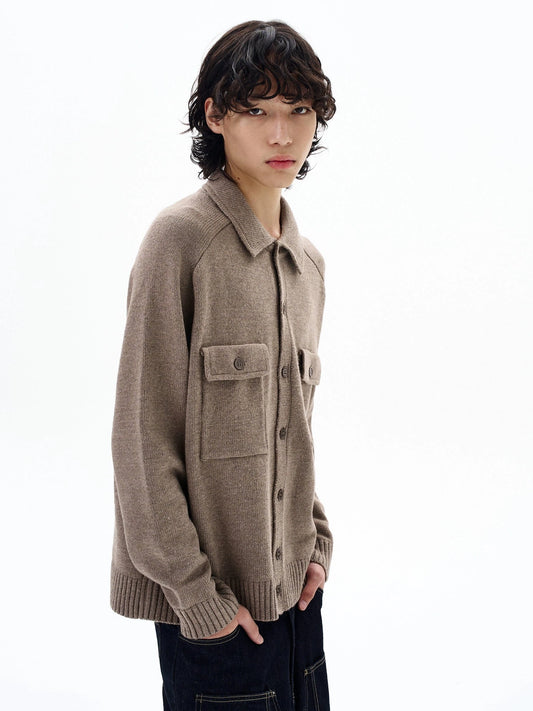 RT No. 29008 BROWN KNITWEAR BUTTON-UP CARDIGAN