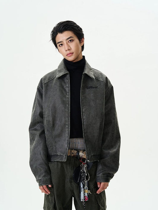 RT No. 11979 DARK GRAY ZIP-UP COLLAR JK