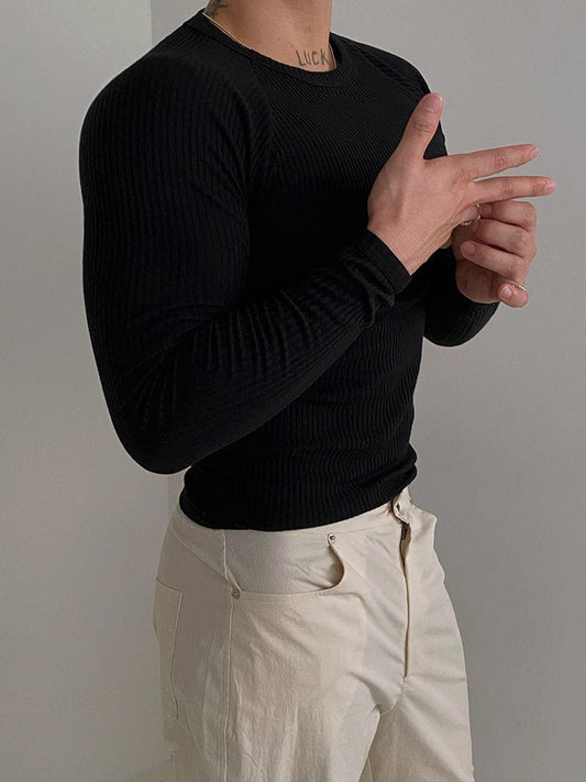 RT No. 12525 VERTICAL KNIT SLIM FIT LONG SLEEVE