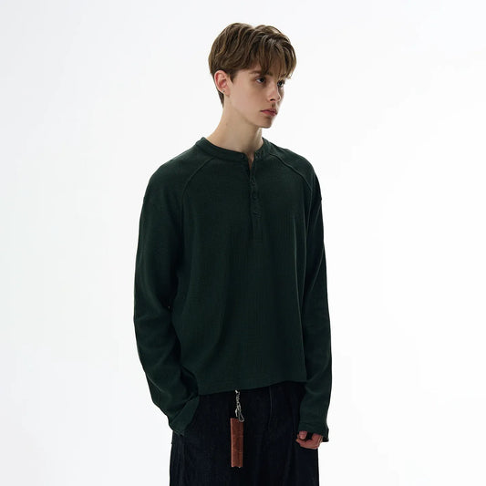 RT No. 42009 HENLEY COLLAR WAFFLE ONGSLEEVE