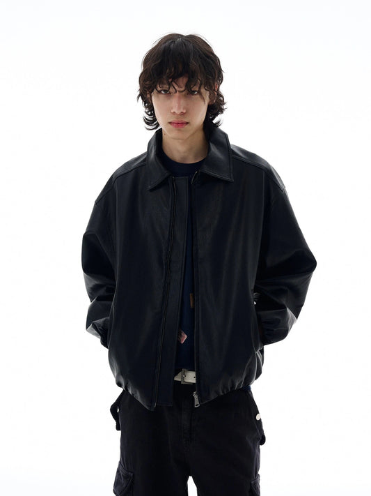 RT No. 25039 ROGUE BLACK ZIPPER LEATHER JACKET