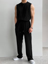 RT No. 9524 PLEATED SLEEVELESS SHIRT & WIDE DRAWSTRING PANTS