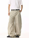 RT No. 19839 CREAM BAGGY STRAIGHT CARGO PANTS