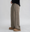 RT No. 12449 KHAKI PLEATED WIDE STRAIGHT PANTS