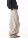 RT No. 19822 RECONSTRUCTED CREAM BAGGY STRAIGHT PANTS