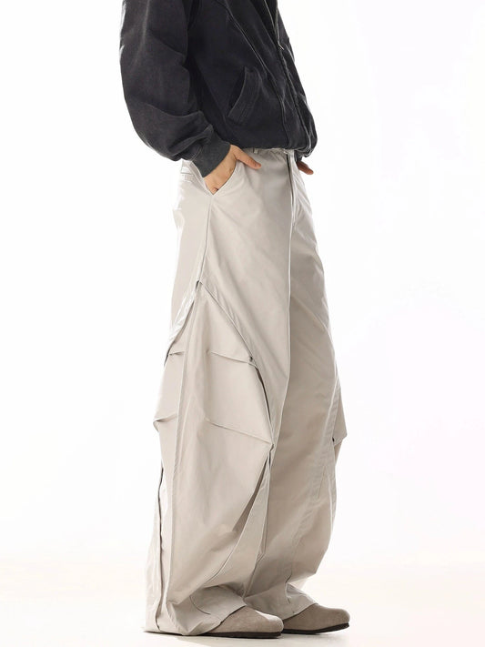RT No. 19822 RECONSTRUCTED CREAM BAGGY STRAIGHT PANTS