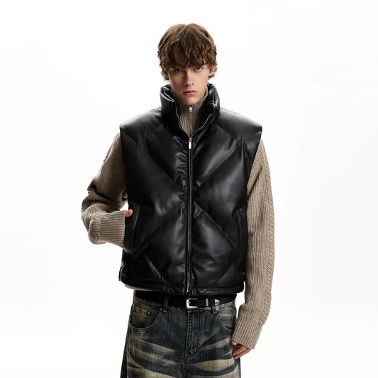 RT No. 40814 DIAMOND LEATHER VEST JACKET