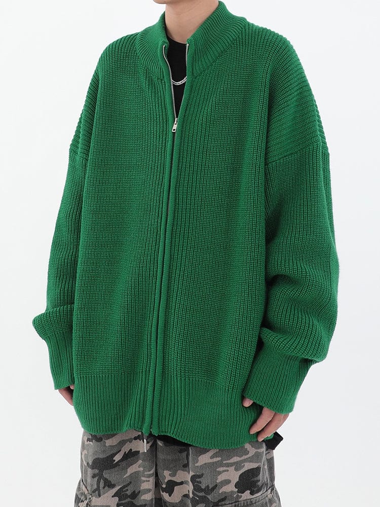 RT No. 9758 KNITTED ZIP-UP SWEATER