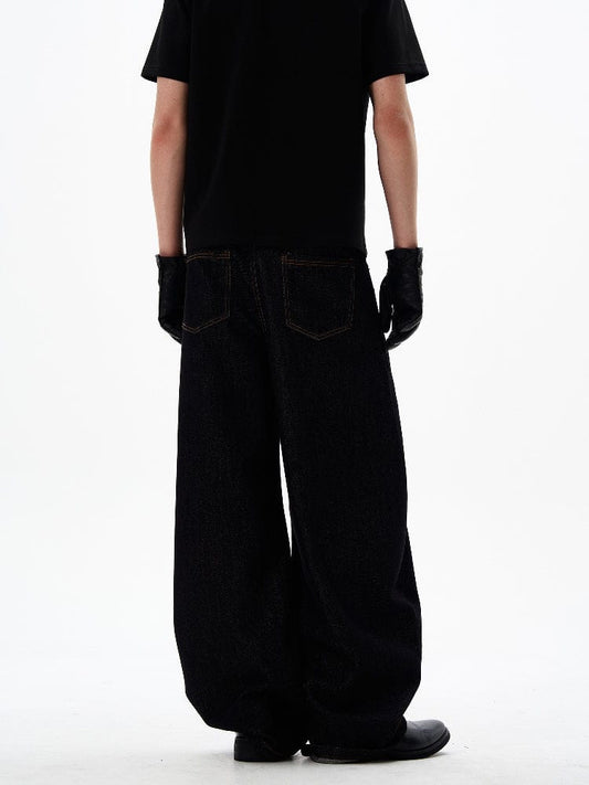 RT No. 12684 BLACK MACHETE DENIM STRAIGHT JEANS