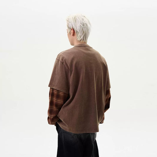 RT No. 40706 HENLEY COLLAR PLAID LONGSLEEVE