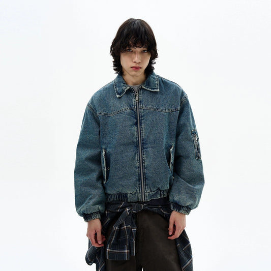 RT No. 32521 QUILTED DENIM ZIP JACKET