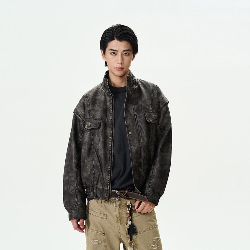 RT No. 11980 RECONSTRUCTED ZIP UP LEATHER JK